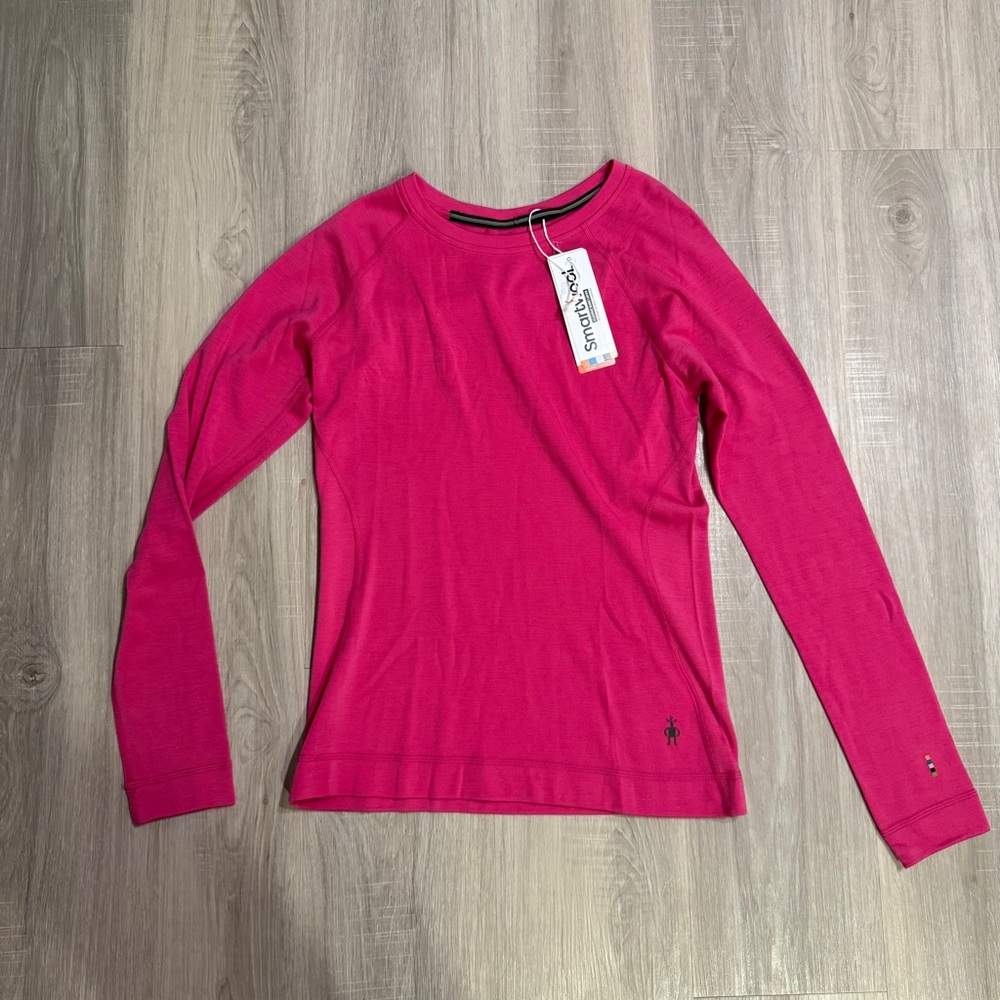 NWY SmartWool Womens Baselayer Long Sleeve Shirt, Size- Medium, Pink - Picture 5 of 11